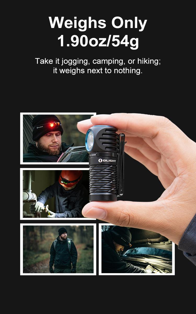OLIGHT Perun 2 Mini 1100 Lumens Rechargeable Headlamp, Right Angle Flashlight with Headband for Camping, Running, Outdoor