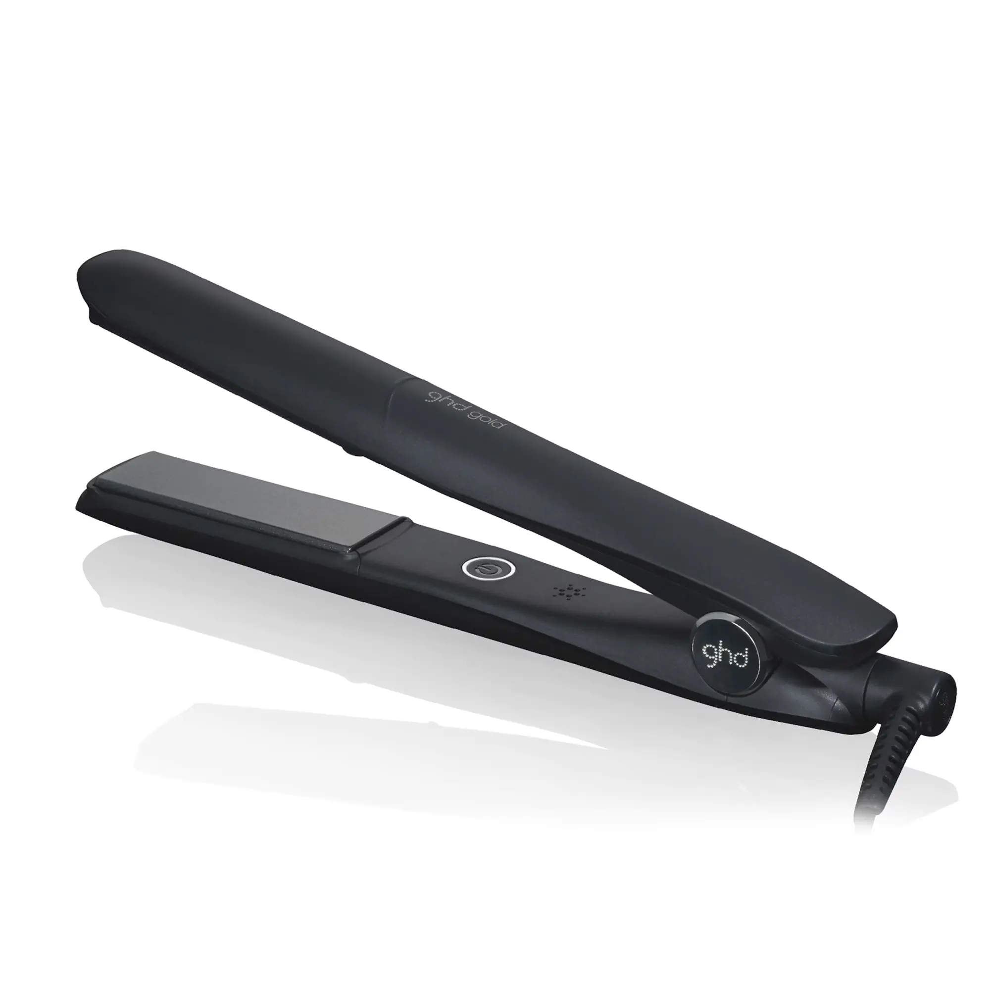 GHD Gold Professional Hair Straightener, Personal Care Beauty Appliance, Smooth, Curl Or Straight, Precision Heat, Round Barrel, 12.35X3.85", Sectioned Use, Sleep Mode