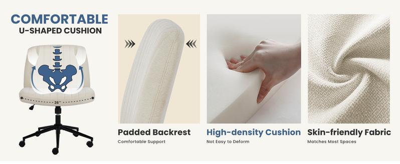 Height Adjustable Criss Cross Chair with Wheels - Armless Desk Chair Cross Legged Office Chair Wide Swivel Home Office Desk Chairs Height Adjustable Criss Cross Chair with Wheels - Armless Desk Chair Cross Legged Office Chair Wide Swivel Home Office Desk Chairs