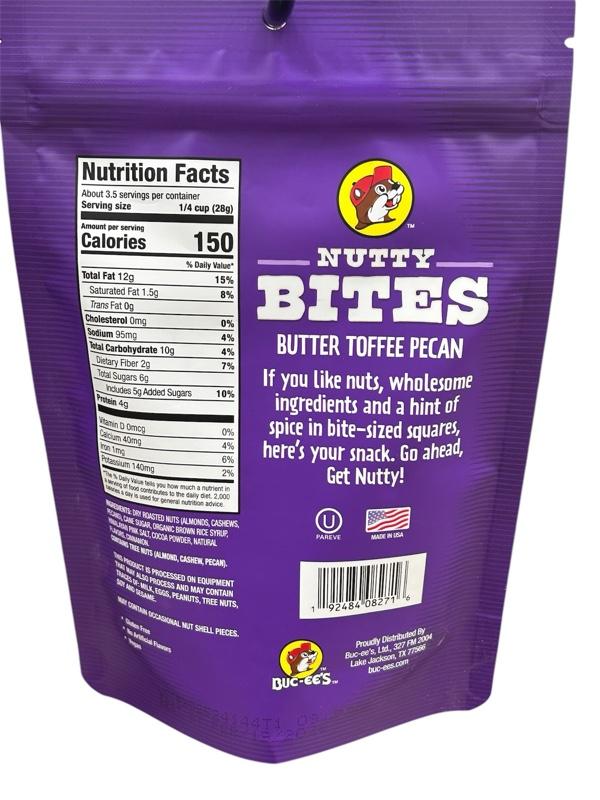 Buc-ee’s Nutty Bites Butter Toffee Peacan and Himalayan Pink Salted Pistachio