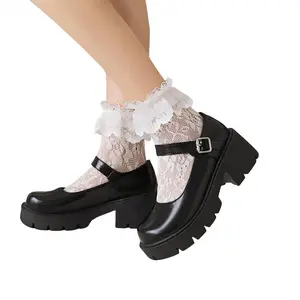 Women's Mary Janes Platform Dress Low Heel Chunky Pumps Round Toe Ankle Strap Pumps Shoes '90s Retro Oxfords Non-tethered for Party Shopping Date Travel Wedding