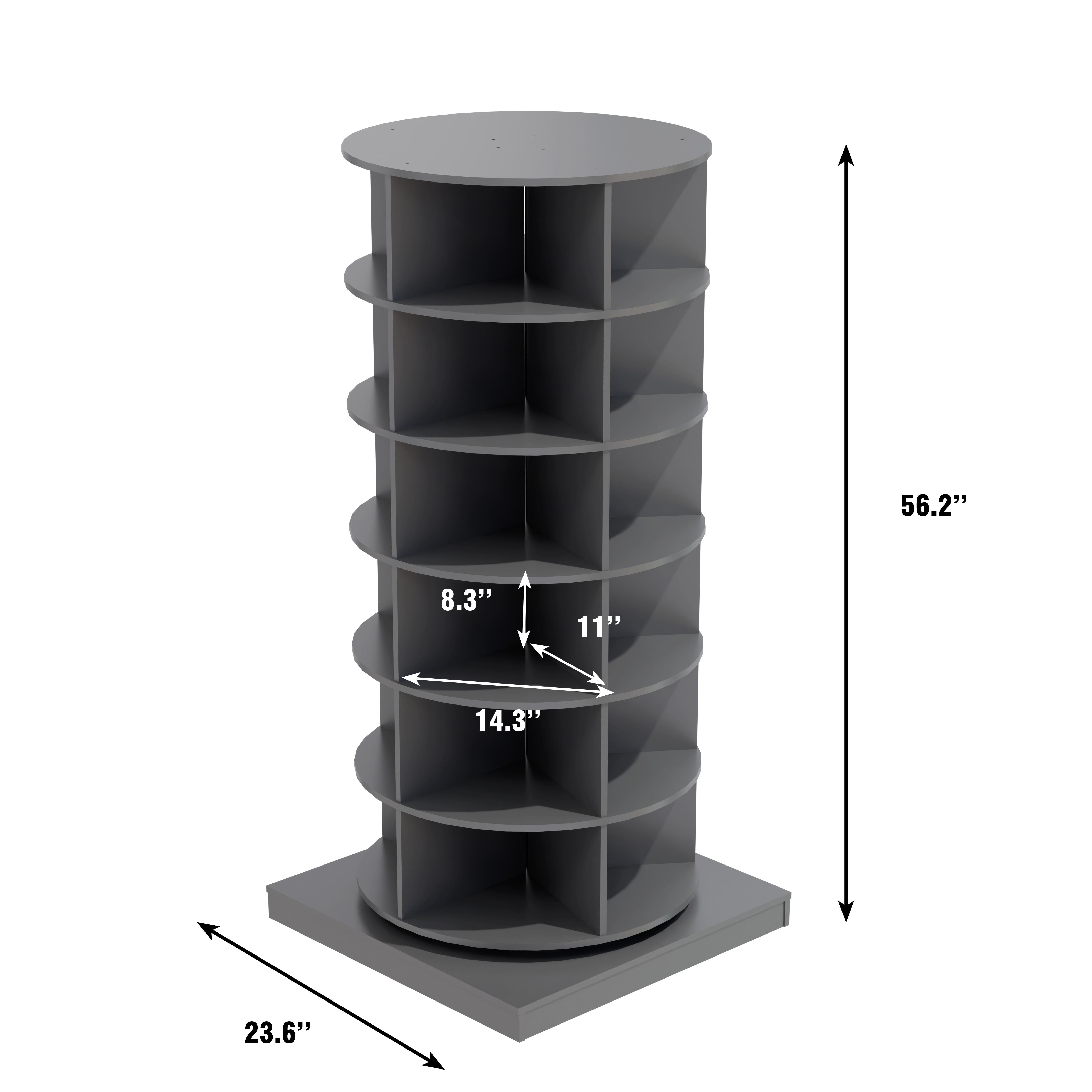6 Tiers Revolving Free Standing Shoe Storage Organizer,360° Wood  Rotating Shoe Rack,Storage Rack Cabinet Tower for Entryway Living Room Hallway,Bedroom/Living room Furniture,Indoor Furniture