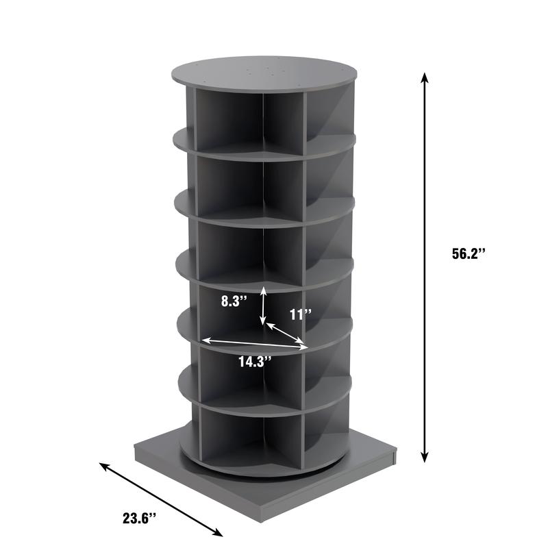 6 Tiers Revolving Free Standing Shoe Storage Organizer,360° Wood  Rotating Shoe Rack,Storage Rack Cabinet Tower for Entryway Living Room Hallway,Bedroom/Living room Furniture,Indoor Furniture