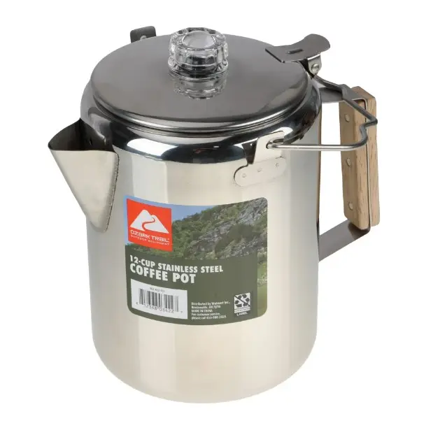 Ozark Trail 12-Cup Stainless Steel Camping Percolator