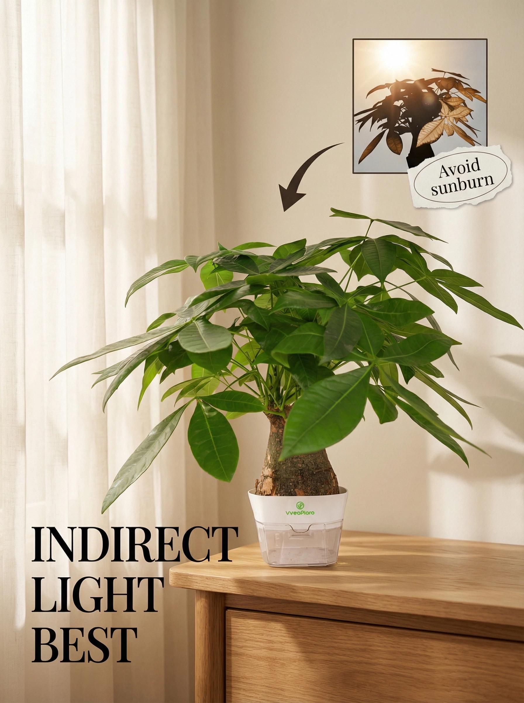 Money Tree Live Plant (Pachira Aquatica) – Lucky Feng Shui Indoor Plant, Easy Care Low Light Houseplant, Beginner Friendly Potted Plant for Home, Office & Gift