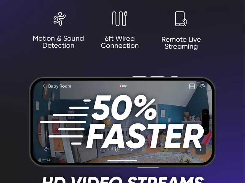Wyze Cam OG — Wired 1080p HD Smart Camera, 24/7 microSD Recording, Pets/Baby Monitor/Security/Nanny Cam, Works w Alexa & Google Assistant, WiFi