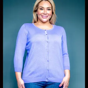 Plus Size Lilac Button Up Cardigan