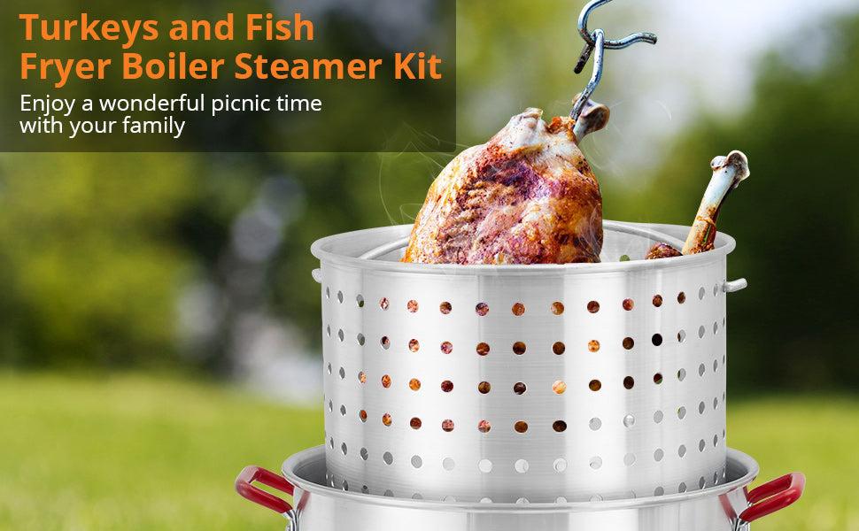 【GARVEE】100 Qt Seafood Boil Pot with 110,000 BTU Propane Stove & 10 PSI Regulator – Aluminum Crawfish Boiler for Outdoor Cooking, Crawfish & Seafood