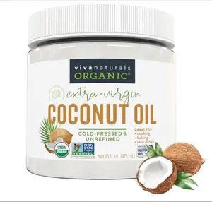 Viva Naturals Organic Coconut Oil, 16 fl oz – Unrefined, Cold-Pressed Extra Virgin Coconut Oil, USDA Organic & Non-GMO, Natural Cooking Oil, Hair Oil & Skin Oil