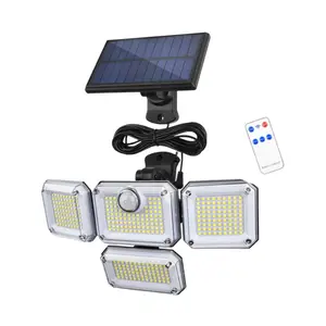 Solar Outdoor Lights with Motion Sensor,Solar Powered 4 Heads Security Lights,333 LED Flood Light 270° Wide Angle Flood Wall Lights with 3 Modes for Garden Patio Yard, Waterproof,2026New