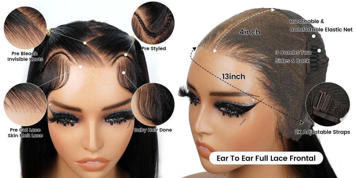 [Spring Must Have] Asteria Hair Pre-Styled Straight 13x4 Glueless Ready to Go Lace Frontal Wig Human Hair Wigs Pre Bleached Beginners Glueless Wig Valentine Musts