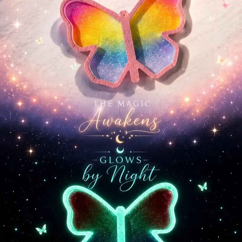 Glow in the dark butterfly tray