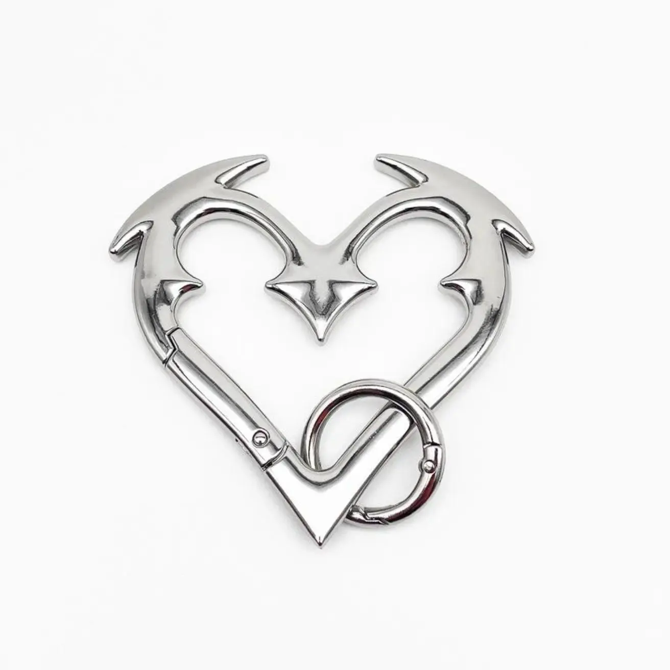 2026 New Valentine's Day Gothic Heart-Shaped Zinc Alloy Carabiner Keychain, Heavy-Duty Secure Clip, Heart Handle Keychain, Gothic Gaming Bold Metal Item for Keys, Bag Charms, Men's Accessories, Accessories for Car tiktokshopbacktoschool