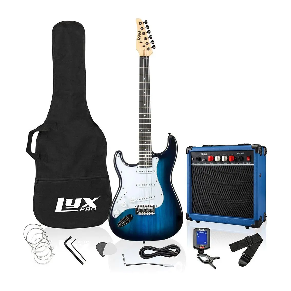 LyxPro 39"Left Hand Electric Stratocaster Guitar & Starter Kit