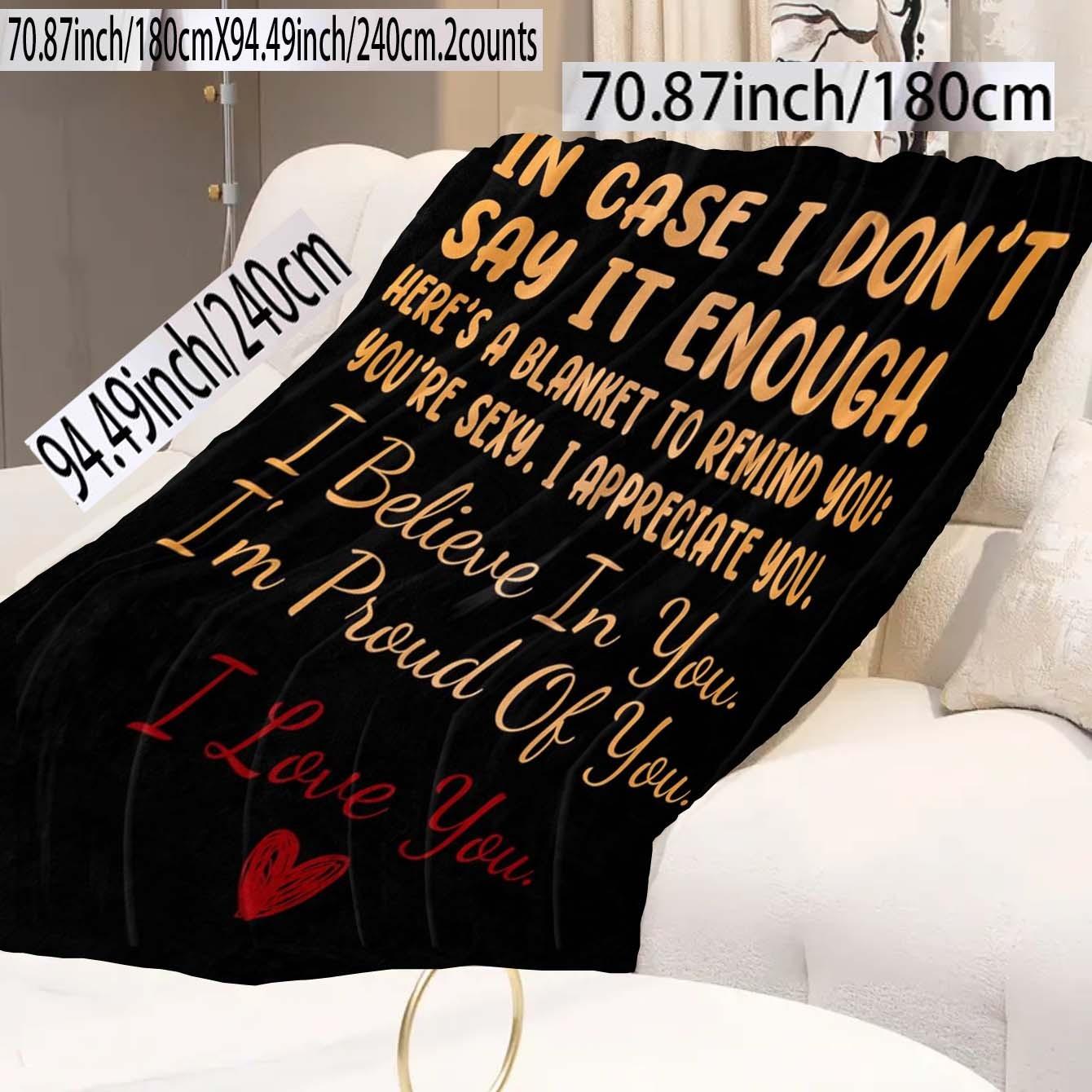 Letter Pattern Flannel Blanket, 1/2 Counts Soft Throw Blanket, Air-conditioned Room Blanket, Warm Nap Blanket for Home & Office, Gift for Lover Letter Pattern Flannel Blanket, 1/2 Counts Soft Throw Blanket, Air-conditioned Room Blanket, Warm Nap Blanket for Home & Office, Gift for Lover