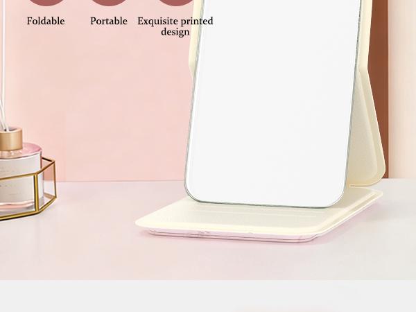 MEXS Mini Foldable Makeup Mirror for Women, Portable Pocket Mirror, Ultra Slim Compact Mirror for Purse, Gift, Travel & Daily Touch-Up