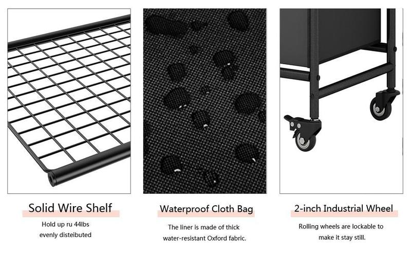 3 Bag Laundry Basket Sorter Cart with Storage Shelf Laundry Hamper with Rolling Wheels for Clothes Storage Laundry Organizer Household Metal 3 Bag Laundry Basket Sorter Cart with Storage Shelf Laundry Hamper with Rolling Wheels for Clothes Storage Laundry Organizer Household Metal