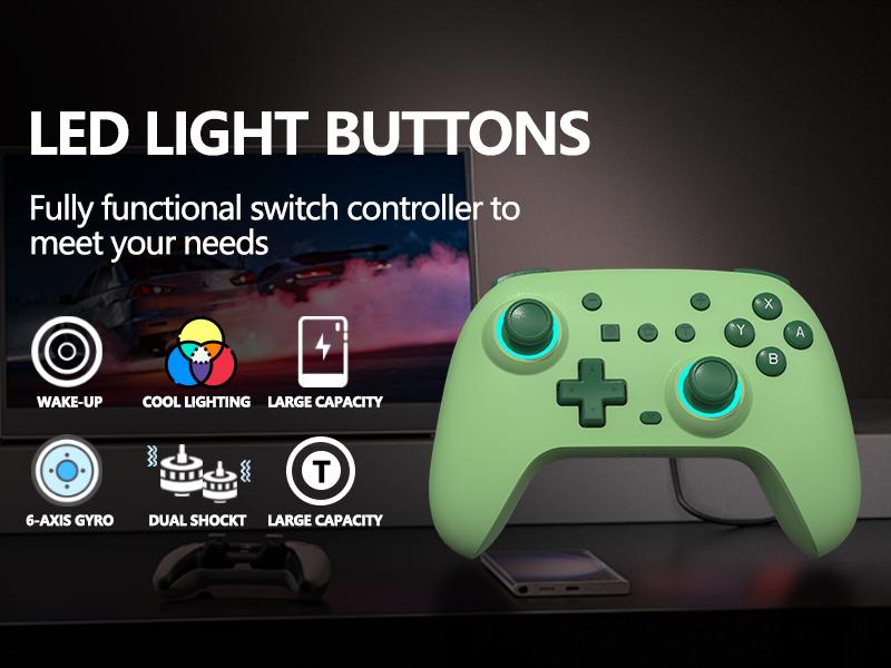 YUYIU Wireless Wind Chaser 1 Multi-Platform Controller for Switch PC Steam with Hall Effect Joystick Dual Vibration Macro Back Buttons 1000Hz Polling 6-Axis Gyro & Turbo