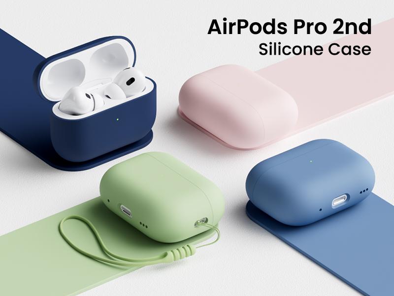 [CASE ONLY] ORNARTO Compatible with AirPods Pro 2 Case 2022, Protective Soft Silicone for AirPods Pro 2nd Generation Case, Front LED Visible Skin Cover Accessories Handheld