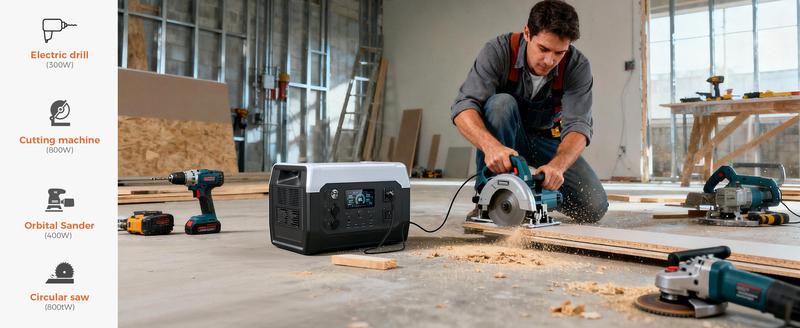 CTOLITY XP1000 1600W 1024Wh Portable Power Station Home Emergency Backup Power Supply LiFePO4 Battery 1.2H Fast Charge 110V AC 100W USB-C Output Solar Generator for Home Backup Camping Travel RVs Emergencies Durable Lights Phone Chargeable