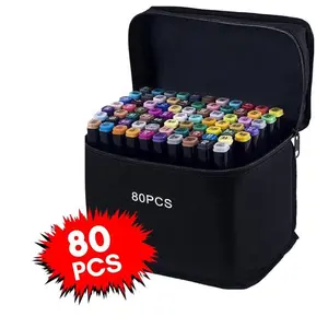Touch 80PCS Alcohol Markers with Base Dual Tip Art Drawing  Markers for Anime Sketch Illustrations Refillable Professional Quick-Drying Ink Waterproof Art Supplies , Colouring Pens, Markers & Daubers ,Computers & Office Equipment