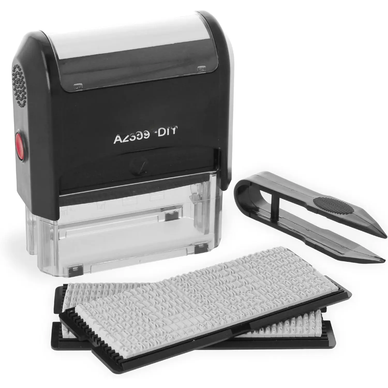 Self-Inking DIY Custom Rubber  Kit - Personalized Stamper for Business or Home - Address , Message , and More (Black)