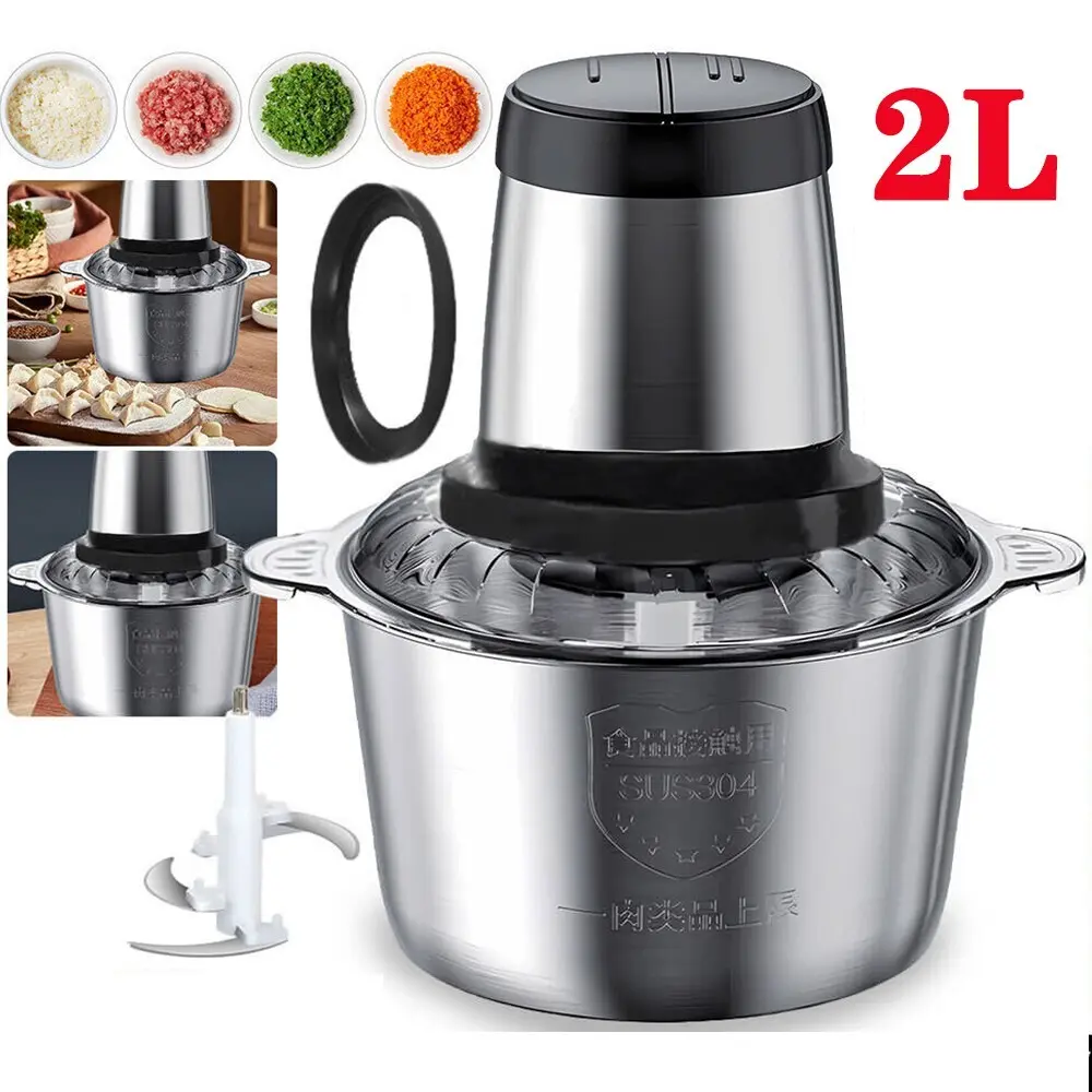 Electric Food processor/Food Chopper/Meat Grinder Electric with 2 Sets Stainless Steel /300W/2 Speed for Meat/Vegetables and Baby Food