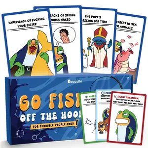 2026 Edition | Go Fish Off The Hook Adult Party Card Game, Funny Dark Humor Drinking Game For Adults 17+, Hilarious Icebreaker Game for Friends, Couples & Family Game Night, 126 Cards With Attack Defense Event Cards, Party Game Gift