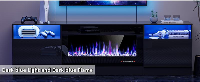 【2 Packeages Shipping】Spurgehom Fireplace TV Stand with LED Lights – 70-Inch Media Console for TVs Up to 80 Inches, Includes 36” Electric Fireplace & Storage Cabinet, Modern Entertainment Center for Living Room, Home Theater Upgrade 【2 Packeages Shipping】Spurgehom Fireplace TV Stand with LED Lights – 70-Inch Media Console for TVs Up to 80 Inches, Includes 36” Electric Fireplace & Storage Cabinet, Modern Entertainment Center for Living Room, Home Theater Upgrade