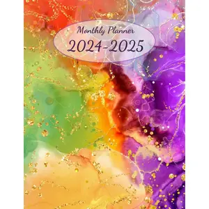 Monthly Planner 2024-2025: Two Year Calendar Book, large size, 8.5"x11". With Holidays. Colorful cover. Paperback – June 9, 2023