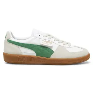 PUMA Mens Palermo Leather Lace Up Sneakers Shoes Casual - Green, Off White PUMA Mens Palermo Leather Lace Up Sneakers Shoes Casual - Green, Off White