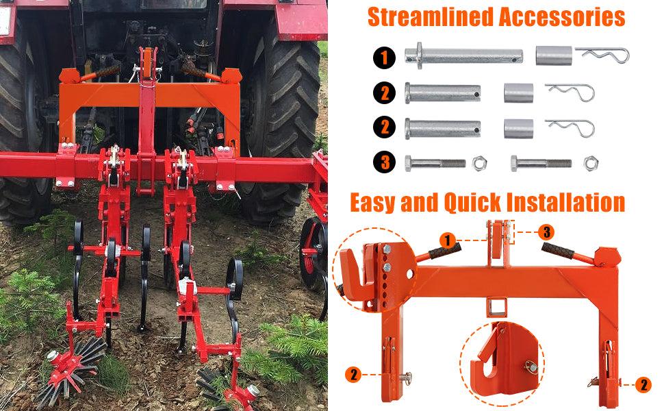 GARVEE Introducing the GARVEE 3 Point Quick Hitch: A Durable and Efficient Tool for Tractors with 3000 LBS Lifting Capacity, Perfect for All Your Agricultural Needs and Tasks.