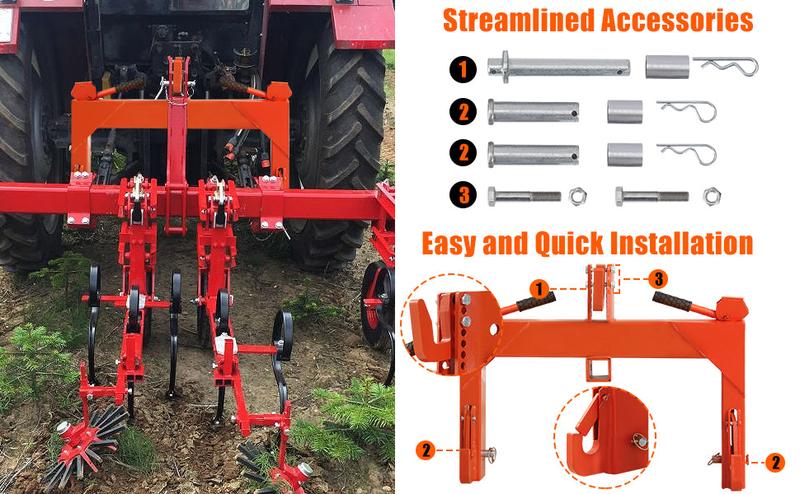 GARVEE Introducing the GARVEE 3 Point Quick Hitch: A Durable and Efficient Tool for Tractors with 3000 LBS Lifting Capacity, Perfect for All Your Agricultural Needs and Tasks.