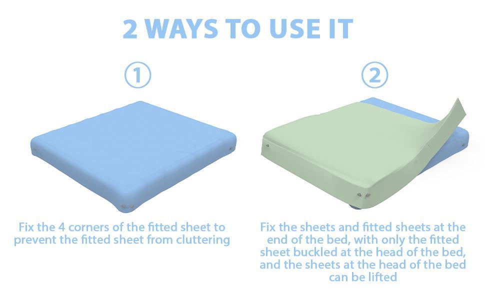 Bed Sheet Holder Straps, Adjustable Fitted Sheet Fasteners, Keep Sheets Snug No Slipping, Heavy Duty Elastic Mattress Sheet Clips for All Bed Sizes, Easy to Install Sheet Grippers for Home Bedroom Hotel Dorm Room, Washable and Durable Sheet Fixer