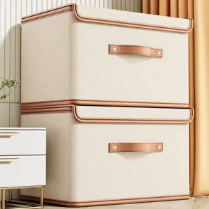 Oxford Cloth Storage Box With Lid Waterproof Large Capacity For Household Clothing Storage