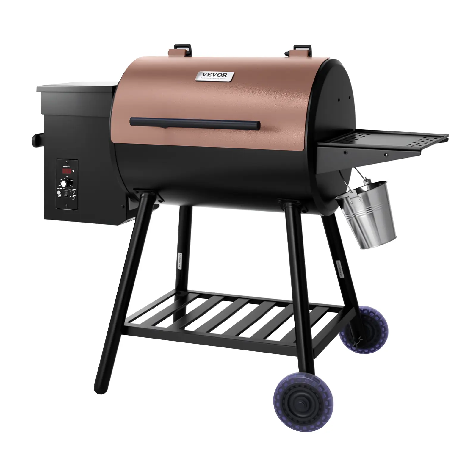 【SummerFinds】VEVOR Wood Pellet Grill Smoker, 8 in 1 BBQ Grills for Outdoor Cooking, 456 Square Inches Cook Area Electric Grill and Smoker, with Digital Controller, Meat Probe, 500°F Max Temperature, Black