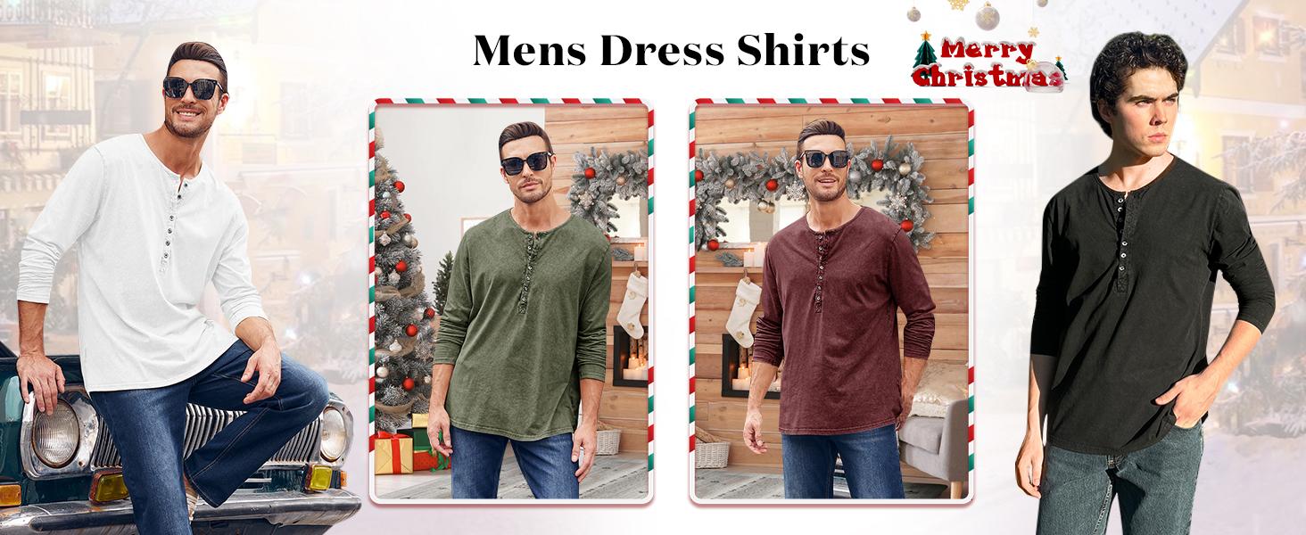 PASLTER Mens Distressed Henley Shirts Retro Long Sleeve Tee Shirts Casual Button Down Washed T-Shirts for Men PASLTER Mens Distressed Henley Shirts Retro Long Sleeve Tee Shirts Casual Button Down Washed T-Shirts for Men