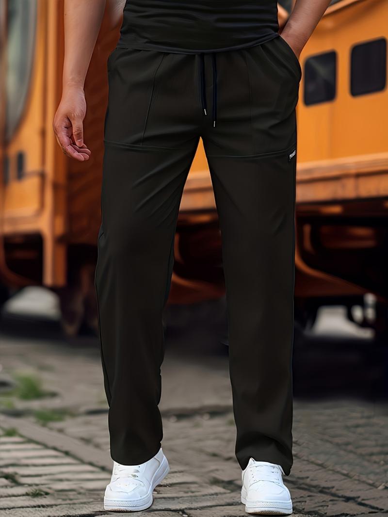Men's Casual White Pants with Drawstring Waist and Pockets Comfortable Stylish Everyday Wear for Relaxed Look