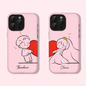 Personalized Couple Phone Case Set – Valentine’s Day Matching Gift for iPhone 11–17 Pro Max