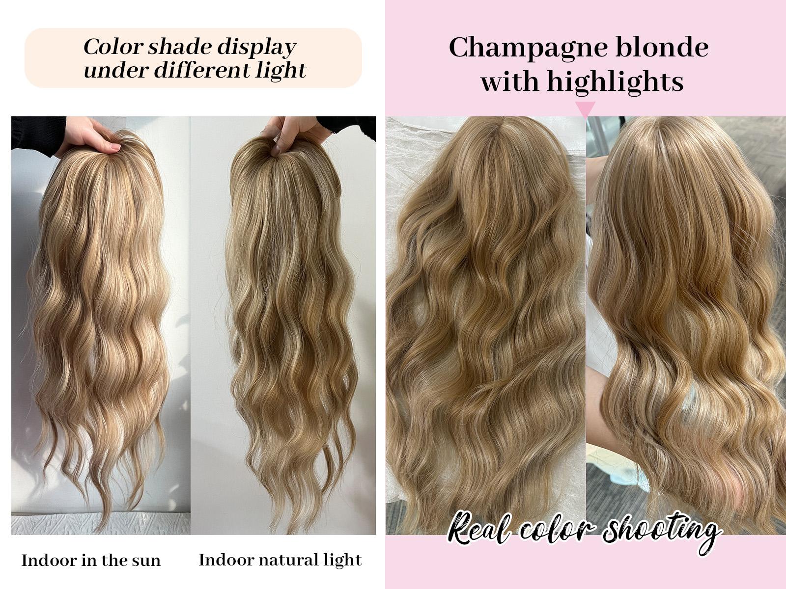 PANEWAY 100% Premium Kanekalon Hair Topper for Women - 20 Inch Wavy Clip-In Synthetic Hairpiece with Bangs for Thinning Hair, Natural Volume, Your Daily Confidence Boost