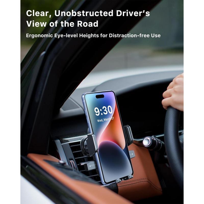 Car Phone Holder with Vent Design Hands-Free Cell Phone Mount for Car Universal Interior Accessories No Warranty