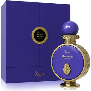 AHUJA Memories – 3.4 oz Parfum | Unisex Elegant Floral Amber Scent | 35% Long Lasting Oil | Pink Pepper, Bergamot, Rose, Milky Accord, Patchouli, Ambroxan | Luxury Purple Gift Box |