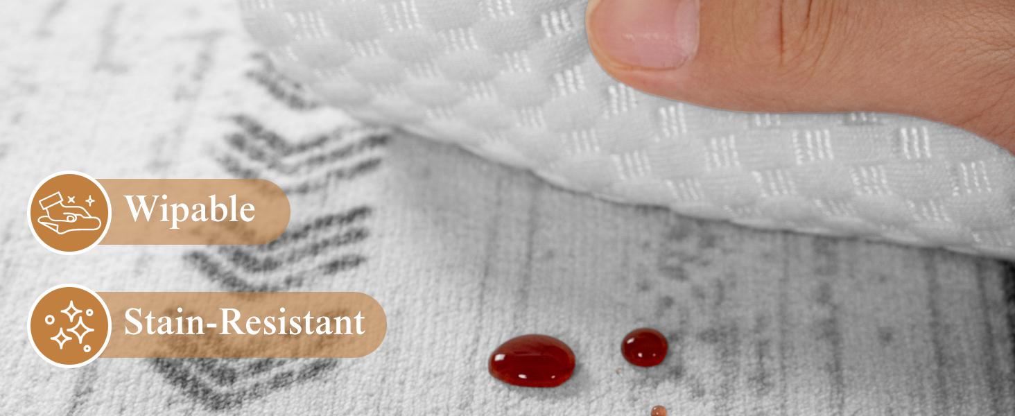 Shilucheng Washable Area Rug 9x12, Vintage Boho Non-Slip Stain Resistant Rug for Living Room Bedroom, Machine Washable Floor Carpet