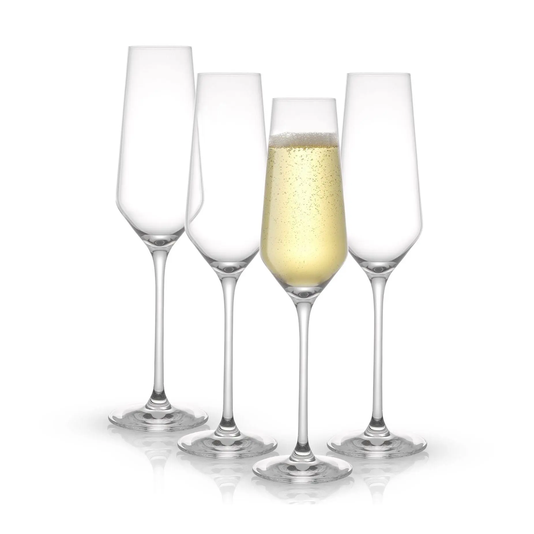 JoyJolt Set of 4 6.7oz Layla Crystal ChampagneGlasses