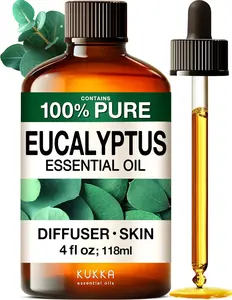 KUKKA essential oils Eucalyptus Oil for Skin & Diffusing - (4 fl oz)  Eucalyptus Essential Oil for Hair & Soap Making