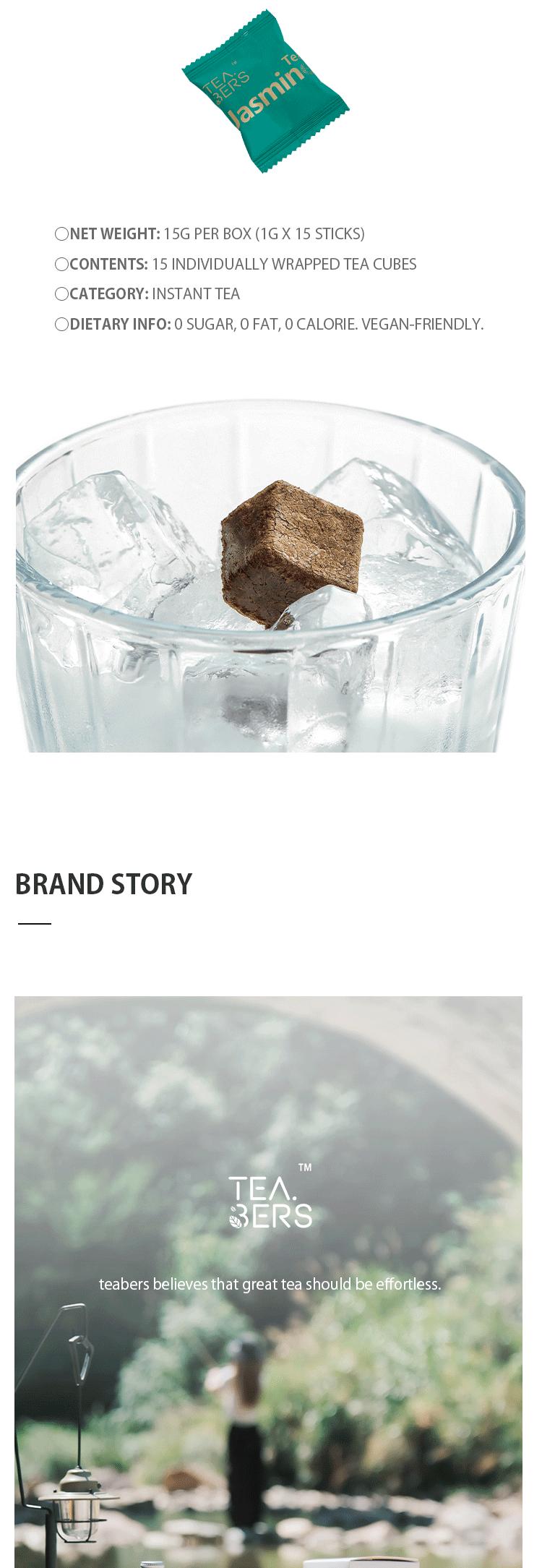 Teabers 15g Mixed Tea Cubes Freeze-Dried Instant Ceylon Oolong Jasmine Tea-0 Sugar 0 Fat 0 Calories Premium Healthy Beverage Herbal Zen Green Matcha Black