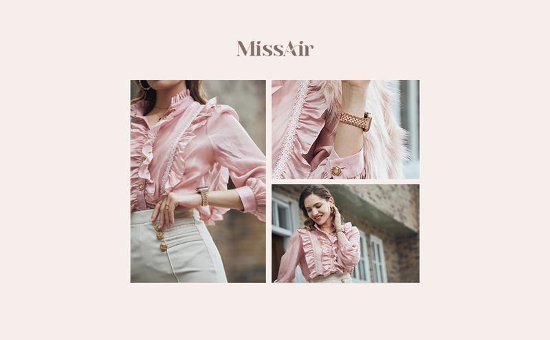 Missair Luxury Watch Band for Apple Watch Series 10-1 SE - Women's Metal Replacement Bands Bling Diamond Wristband Strap Wearable Accessories