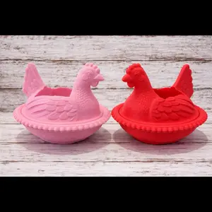 Nesting Hen Soap Holder for Bath and Body Works Hand Soap, Farmhouse Foaming Hand Soap Stand, Chicken Bathroom or Kitchen Decor, 3D Printed Decorative