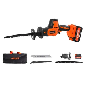 【Spotlight Day】VEVOR Cordless Reciprocating Saw, 20 V, 3000 SPM Variable Speed, 1 inch Stroke Length, Electric Reciprocating Saw with Battery, Charger, 8 Blades, and Carrying Bag, for Wood, Metal and Plastic Cutting