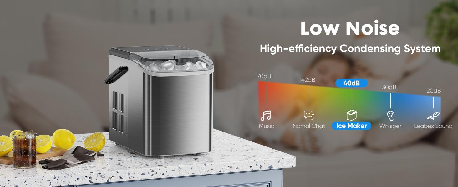 Gadgets Specialty Kitchen Utensils Countertop Ice Maker for Drinking, Portable Self-Cleaning Ice Machine with Ice Scoop, Basket and Handle